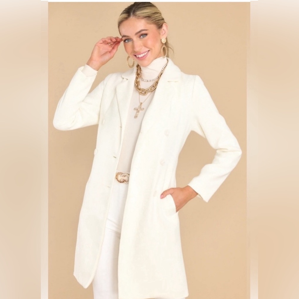 Red Dress Boutique Long Coat X-Small Ivory